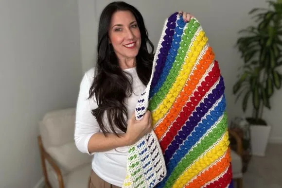 Rainbow Baby Blanket Crochet Pattern