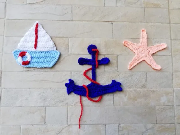 Sea Life Anchor, Boat & Star