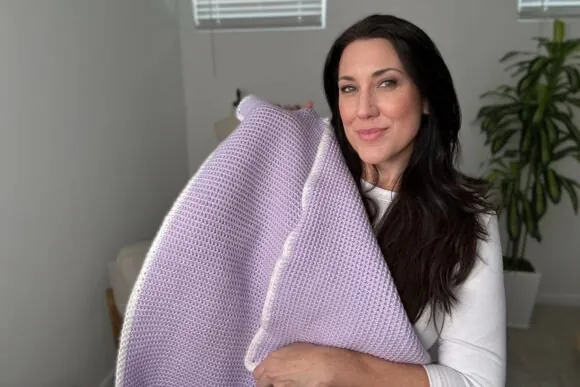 Waffle Weave Crochet Baby Blanket